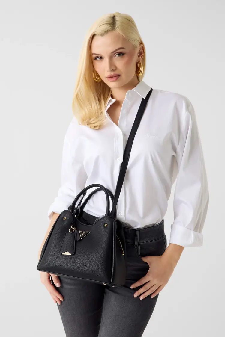 GUESS® GUESS - HANDTAS MERIDIAN LOGO - COLOR COAL LOGO -  ZWART