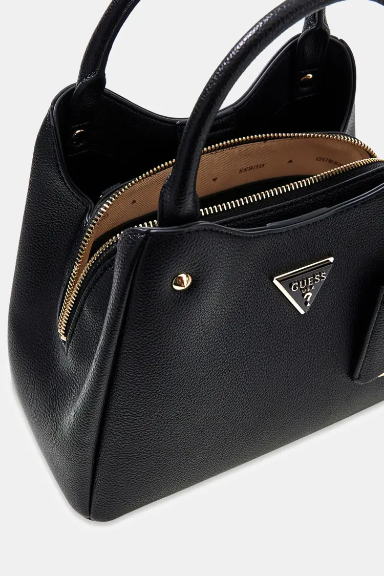 GUESS® GUESS - HANDBAG MERIDIAN LOGO - COLOR COAL LOGO  BLACK