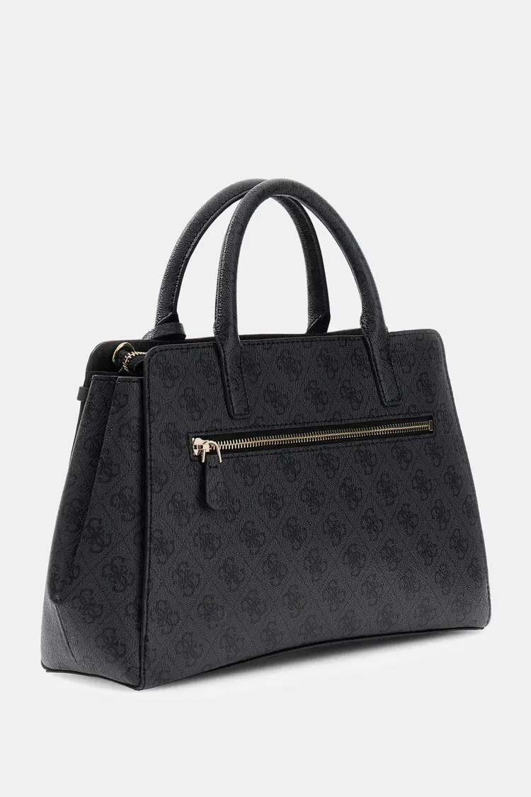 GUESS® GUESS HANDTAS  - LEONA LOGO -  COLOR COAL LOGO  ZWART