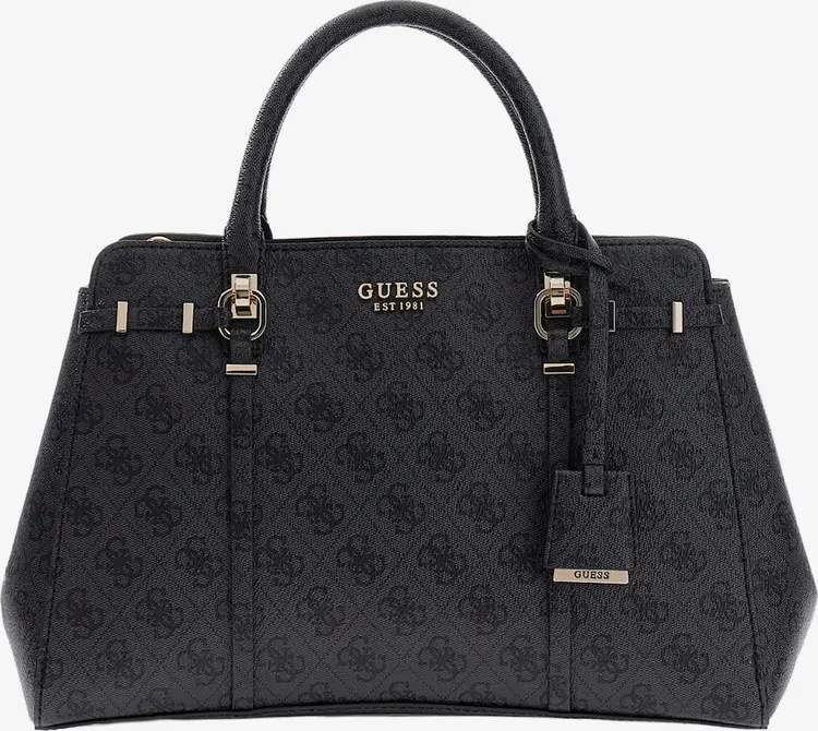 GUESS® GUESS  HANDBAG - LEONA LOGO -  COLOR COAL LOGO BLACK