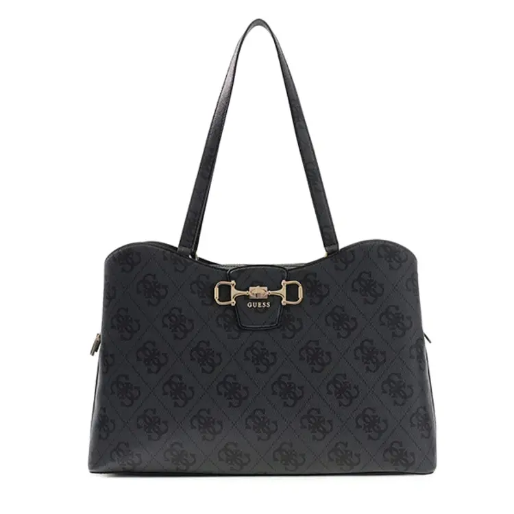 GUESS®  GUESS  JANIE  LOGO TOTE BAG - BIG SHOPPER - COAL LOGO