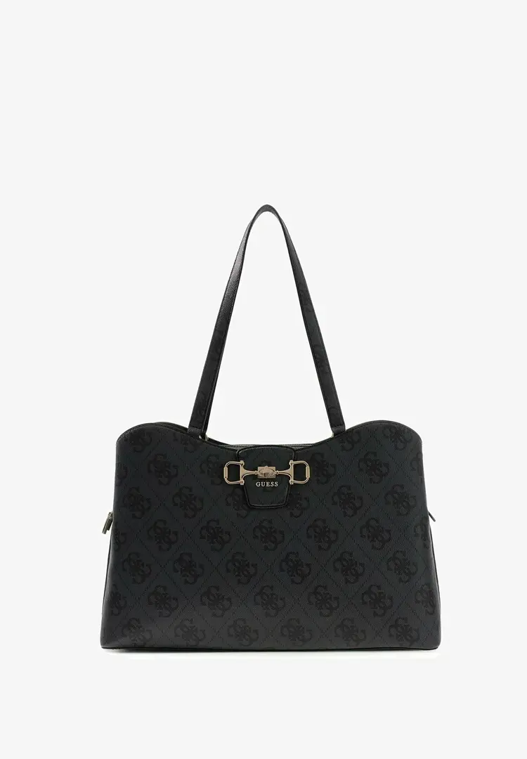 GUESS®  GUESS  JANIE  LOGO TOTE BAG - BIG SHOPPER - COAL LOGO