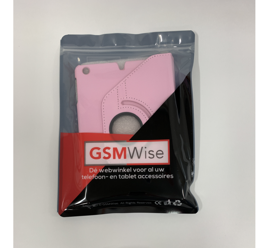 Apple iPad Mini 1, 2 en 3 Swivel Case, 360 graden draaibare Hoes, Cover met Multi-stand - Kleur roze