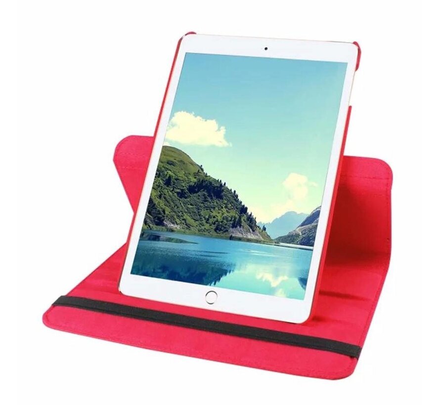 Apple iPad 2, 3 en 4 Swivel Case, 360 graden draaibare Hoes, Cover met Multi-stand - Kleur Rood
