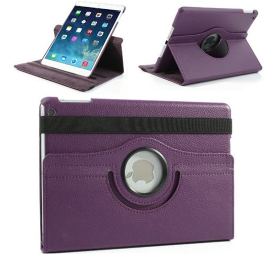 Apple iPad Air 1 Swivel Case, 360 graden draaibare Hoes, Cover met Multi-stand - Kleur Paars