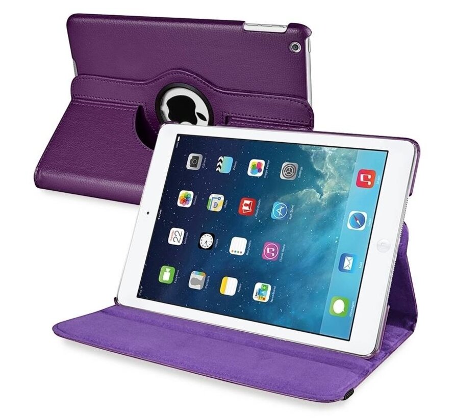 Apple iPad Air 1 Swivel Case, 360 graden draaibare Hoes, Cover met Multi-stand - Kleur Paars