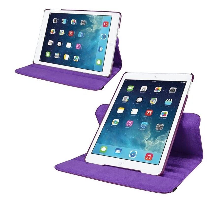 Apple iPad Air 1 Swivel Case, 360 graden draaibare Hoes, Cover met Multi-stand - Kleur Paars