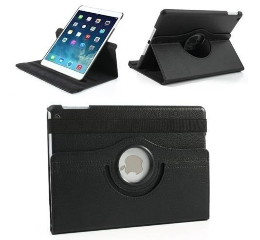 Apple iPad Air 2 Swivel Case, 360 graden draaibare Hoes, Cover met Multi-stand - Kleur Zwart