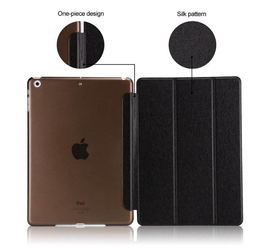 Apple iPad Mini 1 / 2 / 3 - Smart Book Case Retro Leather Hoes voor bescherming voor- en achterkant - Kleur Zwart
