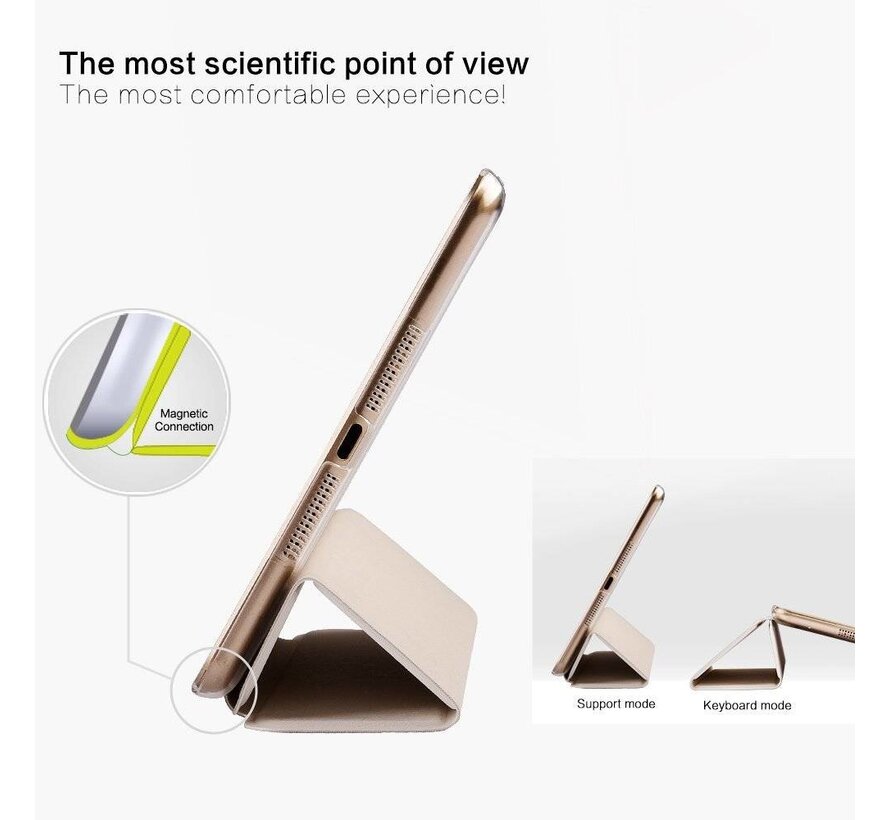 Apple iPad Mini 1 / 2 / 3 - Smart Book Case Retro Leather Hoes voor bescherming voor- en achterkant - Kleur Wit