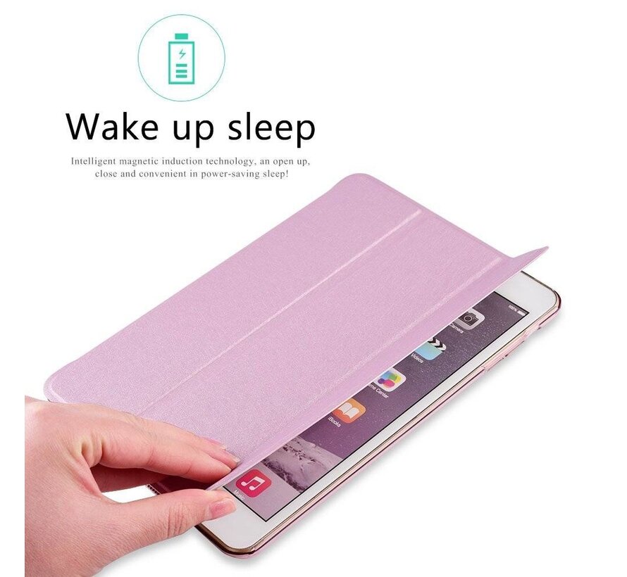 Apple iPad Mini 1 / 2 / 3 - Smart Book Case Retro Leather Hoes voor bescherming voor- en achterkant - Kleur Roze