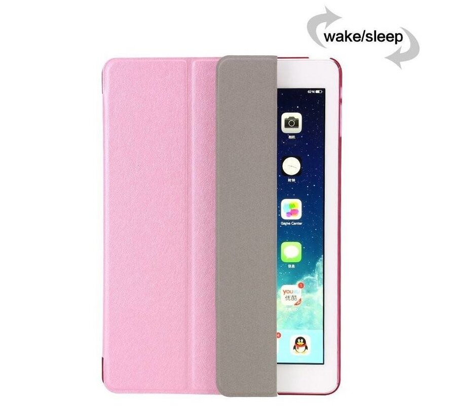Apple iPad Mini 1 / 2 / 3 - Smart Book Case Retro Leather Hoes voor bescherming voor- en achterkant - Kleur Roze