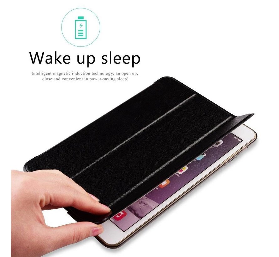 Apple iPad 2 / 3 / 4 - Smart Book Case Retro Leather Hoes voor bescherming voor- en achterkant - Kleur Zwart