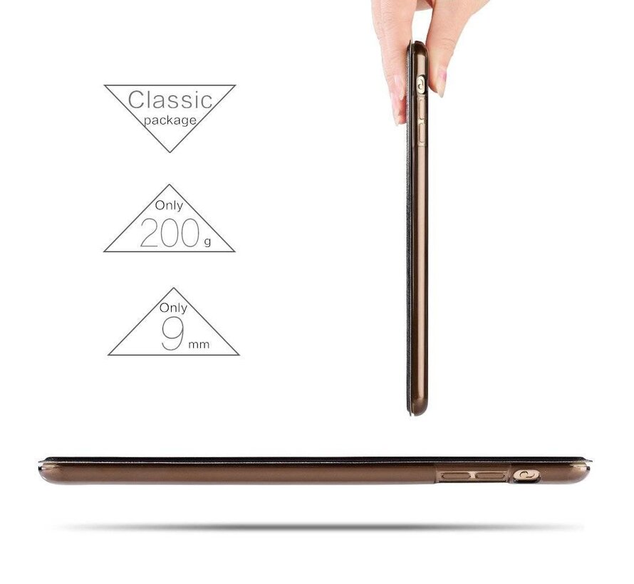 Apple iPad 2 / 3 / 4 - Smart Book Case Retro Leather Hoes voor bescherming voor- en achterkant - Kleur Zwart