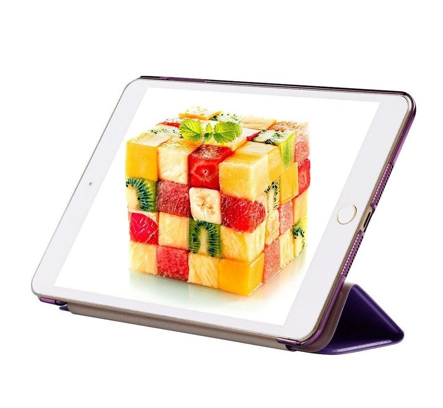 Apple iPad 2 / 3 / 4 - Smart Book Case Retro Leather Hoes voor bescherming voor- en achterkant - Kleur Paars