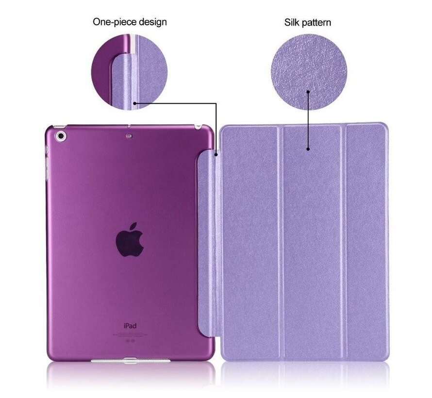 Apple iPad 2 / 3 / 4 - Smart Book Case Retro Leather Hoes voor bescherming voor- en achterkant - Kleur Paars
