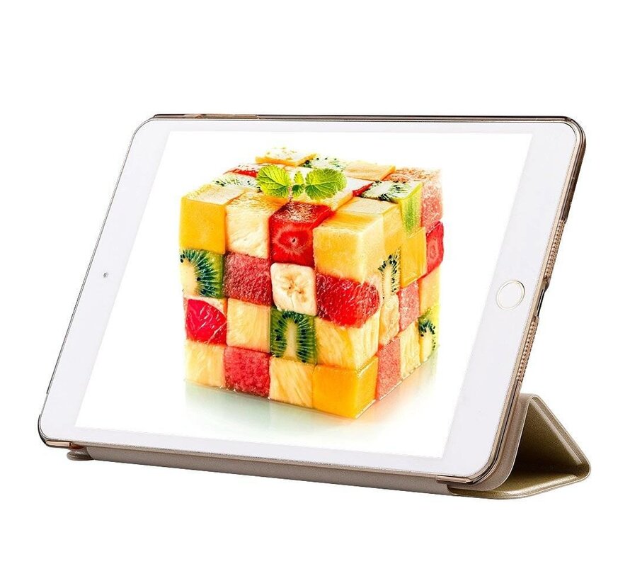 Apple iPad 2 / 3 / 4 - Smart Book Case Retro Leather Hoes voor bescherming voor- en achterkant - Kleur Goud