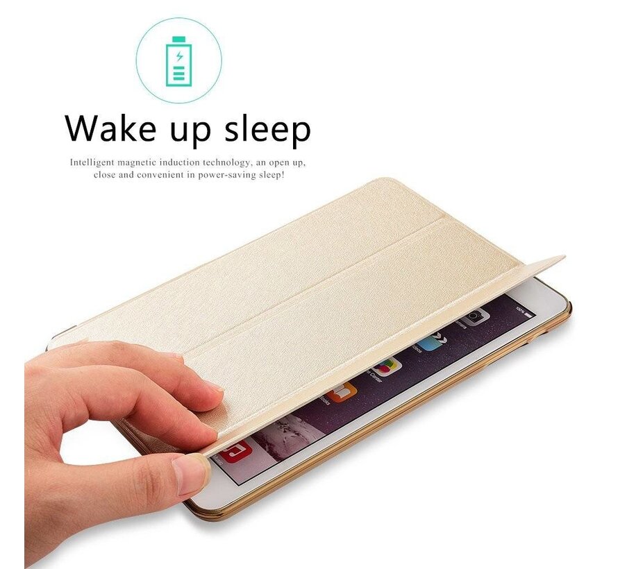 Apple iPad 2 / 3 / 4 - Smart Book Case Retro Leather Hoes voor bescherming voor- en achterkant - Kleur Goud