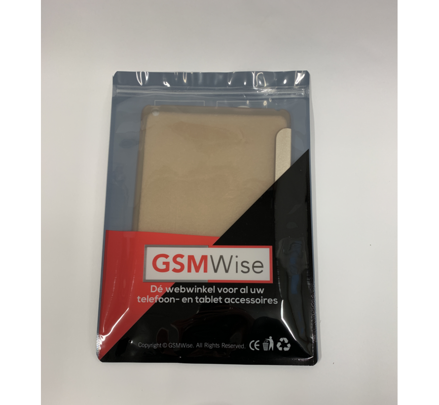 Apple iPad Air 1 - Smart Book Case Retro Leather Hoes voor bescherming voor- en achterkant - Kleur Goud