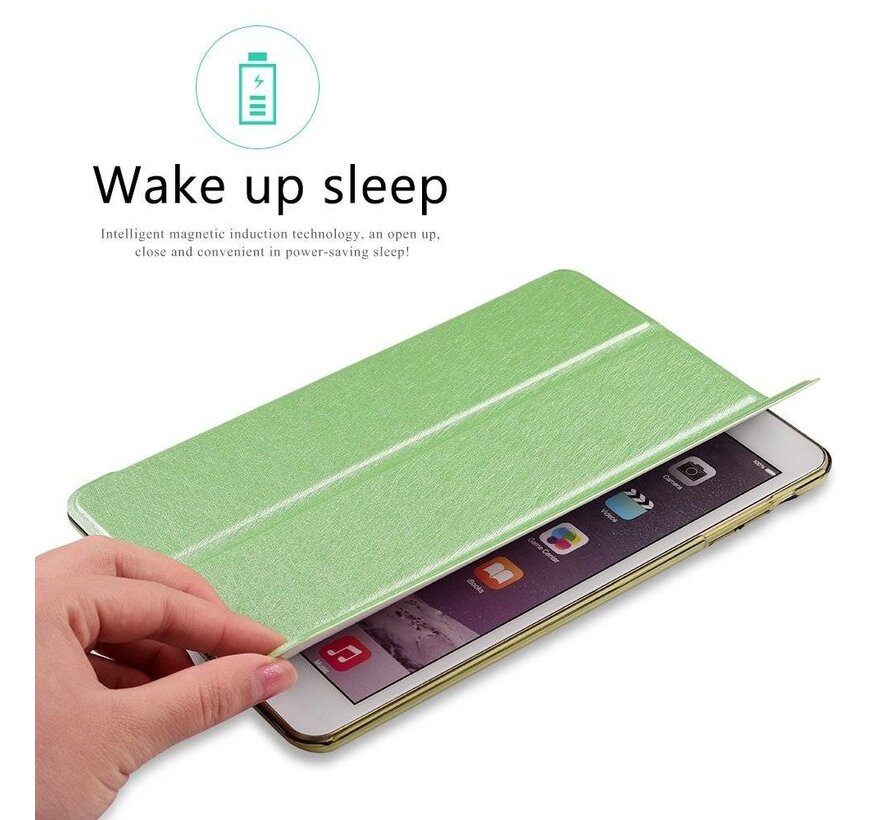 Apple iPad Air 2 - Smart Book Case Retro Leather Hoes voor bescherming voor- en achterkant - Kleur Groen
