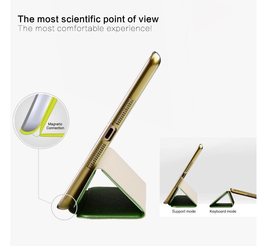 Apple iPad Air 2 - Smart Book Case Retro Leather Hoes voor bescherming voor- en achterkant - Kleur Groen