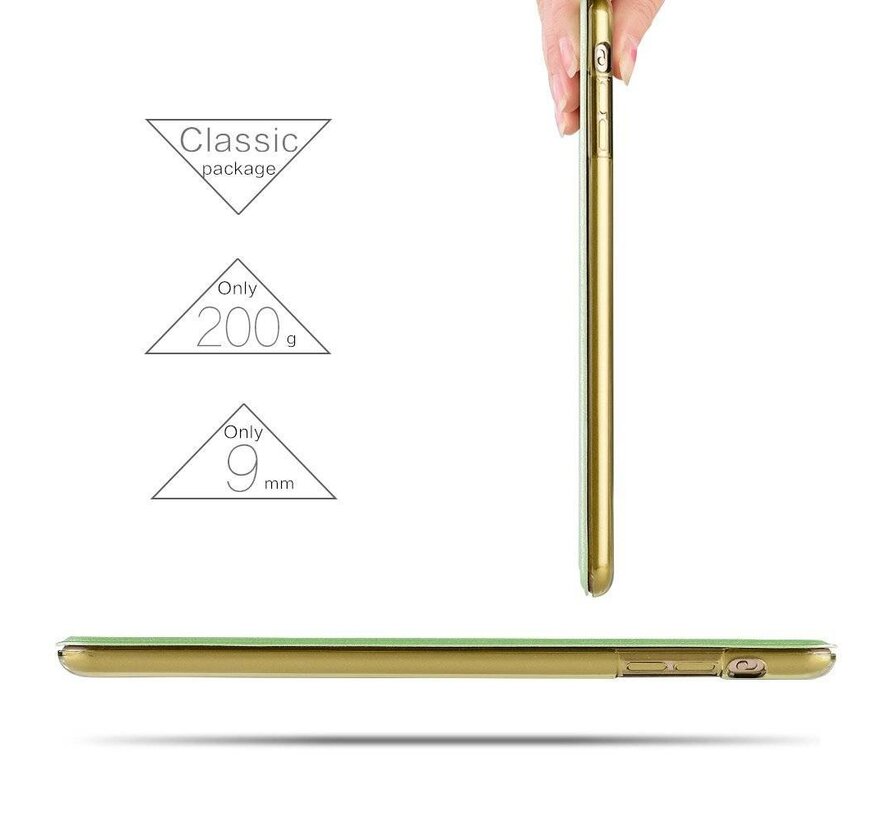 Apple iPad Air 2 - Smart Book Case Retro Leather Hoes voor bescherming voor- en achterkant - Kleur Groen