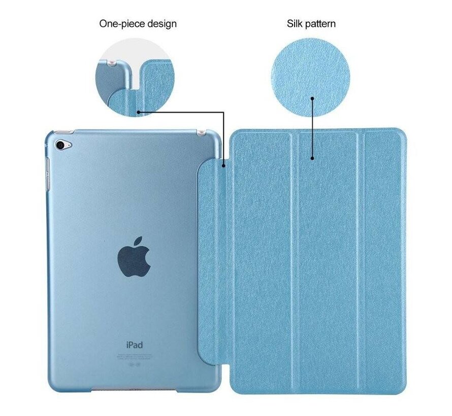 Apple iPad Air 2 - Smart Book Case Retro Leather Hoes voor bescherming voor- en achterkant - Kleur Aqua