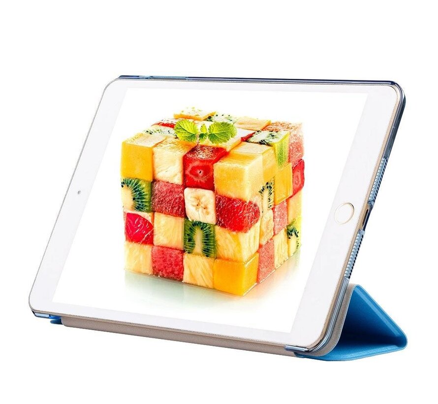Apple iPad Air 2 - Smart Book Case Retro Leather Hoes voor bescherming voor- en achterkant - Kleur Aqua