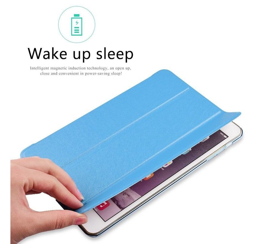 Apple iPad Air 2 - Smart Book Case Retro Leather Hoes voor bescherming voor- en achterkant - Kleur Aqua