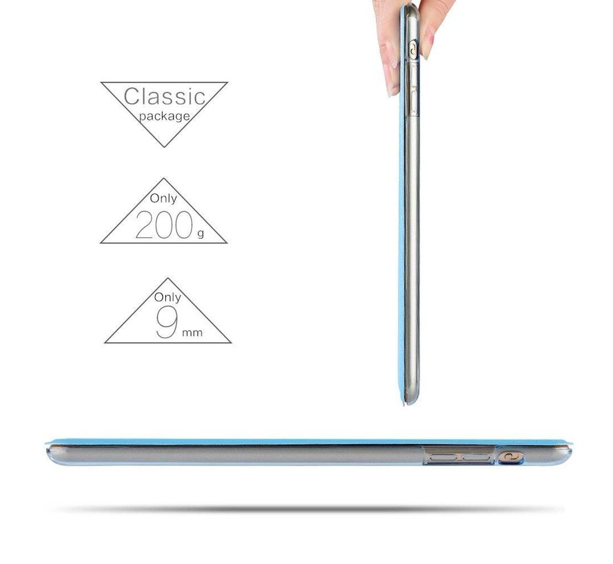 Apple iPad Air 2 - Smart Book Case Retro Leather Hoes voor bescherming voor- en achterkant - Kleur Aqua