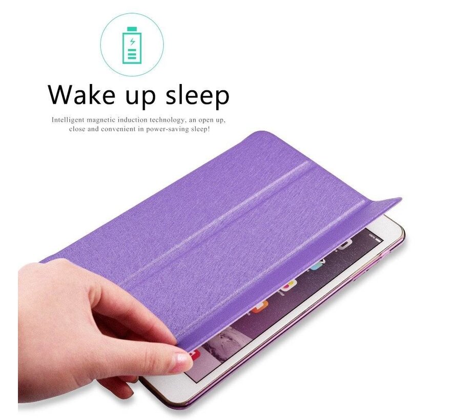 Apple iPad Air 2 - Smart Book Case Retro Leather Hoes voor bescherming voor- en achterkant - Kleur Paars