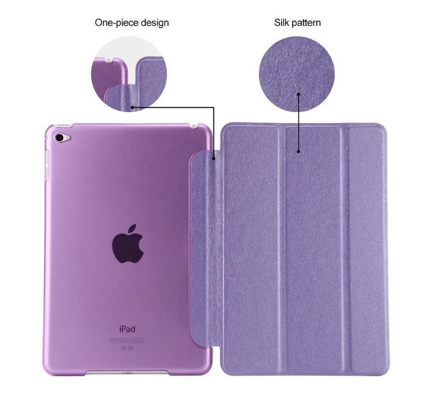 Apple iPad Air 2 - Smart Book Case Retro Leather Hoes voor bescherming voor- en achterkant - Kleur Paars