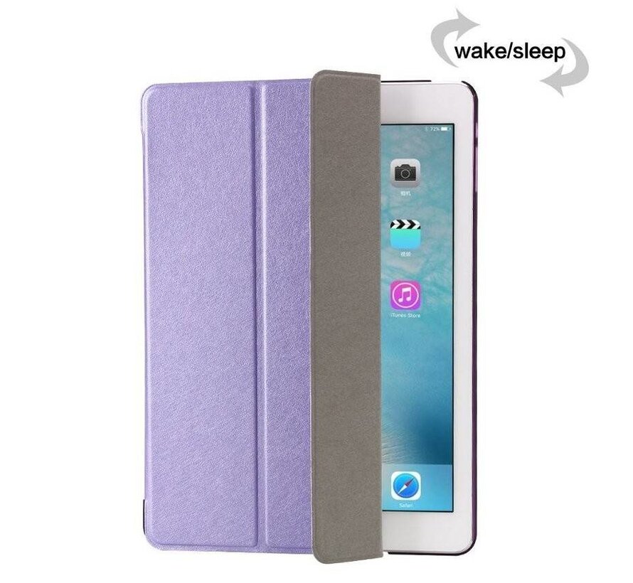 Apple iPad Air 2 - Smart Book Case Retro Leather Hoes voor bescherming voor- en achterkant - Kleur Paars