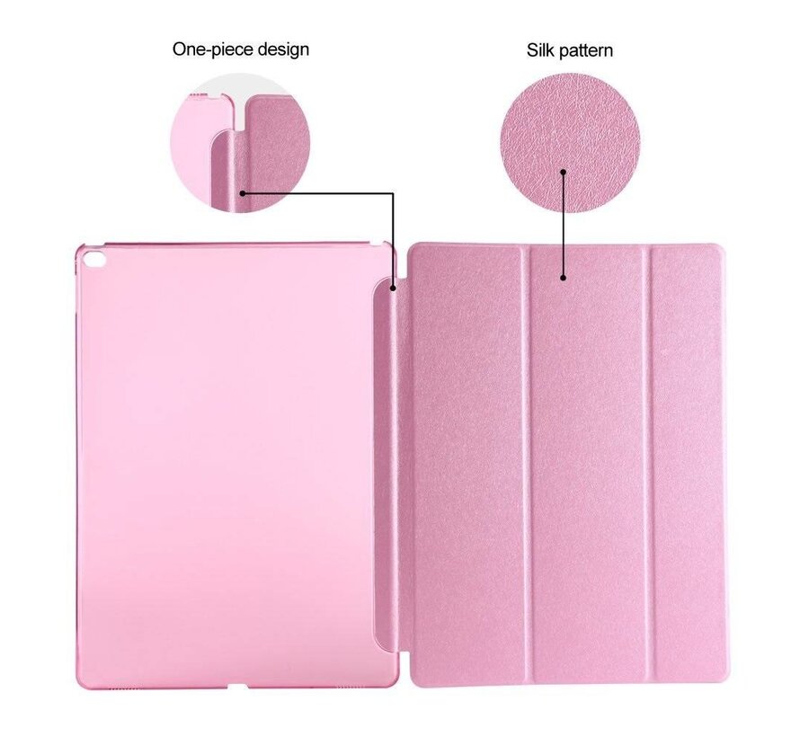 Apple iPad Air 2 - Smart Book Case Retro Leather Hoes voor bescherming voor- en achterkant - Kleur Roze