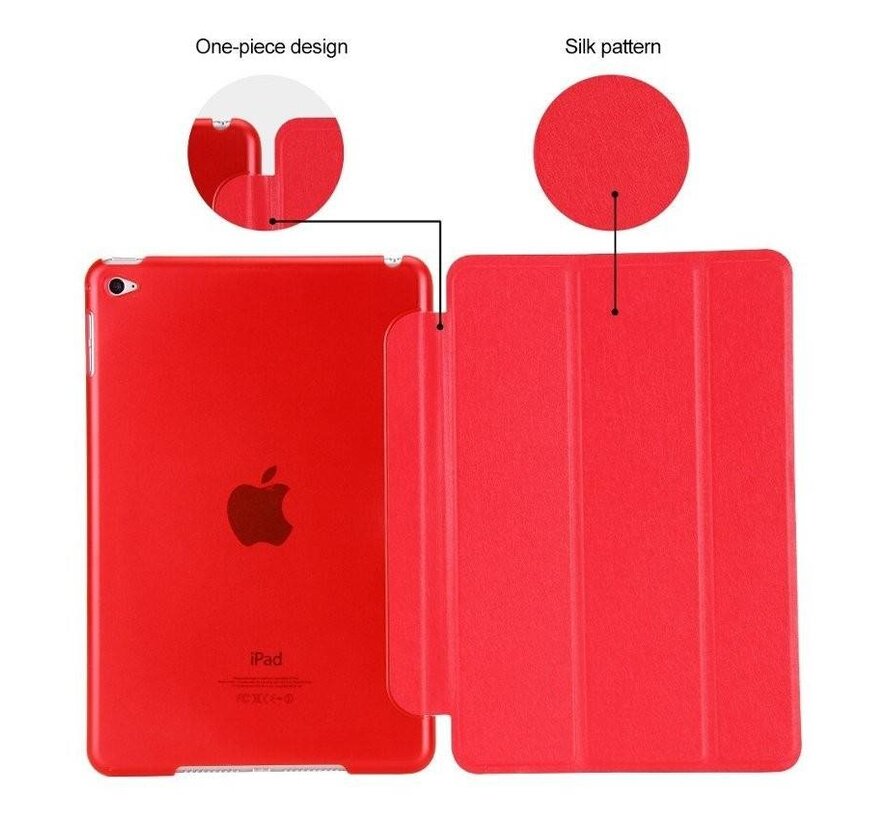 Apple iPad Air 2 - Smart Book Case Retro Leather Hoes voor bescherming voor- en achterkant- Kleur Rood