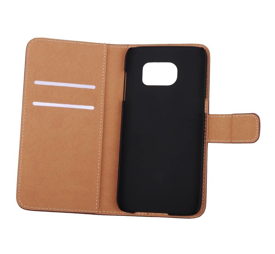 Zwart PU lederen Portemonnee hoesje voor de Samsung Galaxy S7 Edge Wallet Case - Telefoonhoesje - Bescherm Hoes - Book Style - Book Cases - klap Flip Cover - Smartphone hoesje