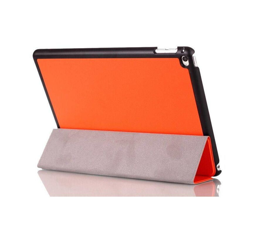 Apple iPad Mini 4 - Fold Stand Smart Case Leather Book Hoes voor bescherming voor- en achterkant - Kleur Oranje