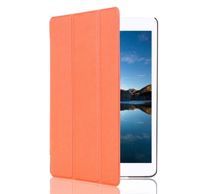 Apple iPad Mini 4 - Fold Stand Smart Case Leather Book Hoes voor bescherming voor- en achterkant - Kleur Oranje