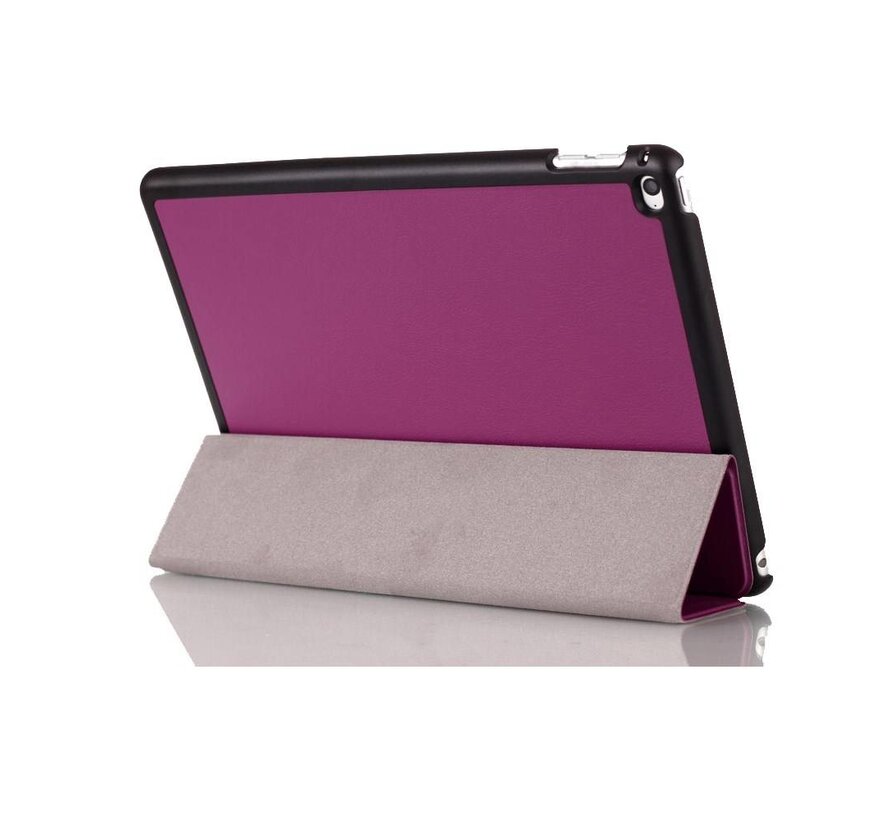 Apple iPad Mini 4 - Fold Stand Smart Case Leather Book Hoes voor bescherming voor- en achterkant - Kleur Paars