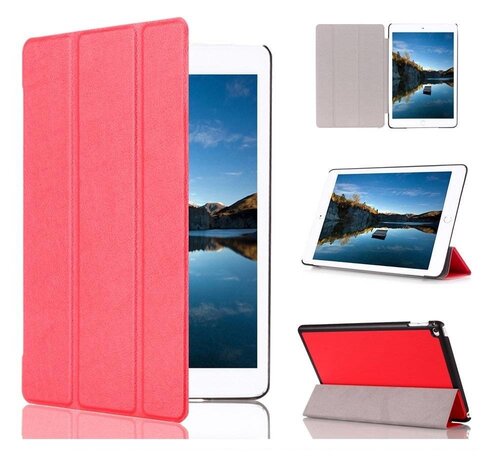 GSMWise Apple iPad Mini 4 - Fold Stand Smart Case Leather Book Hoes voor bescherming voor- en achterkant - Kleur Rood