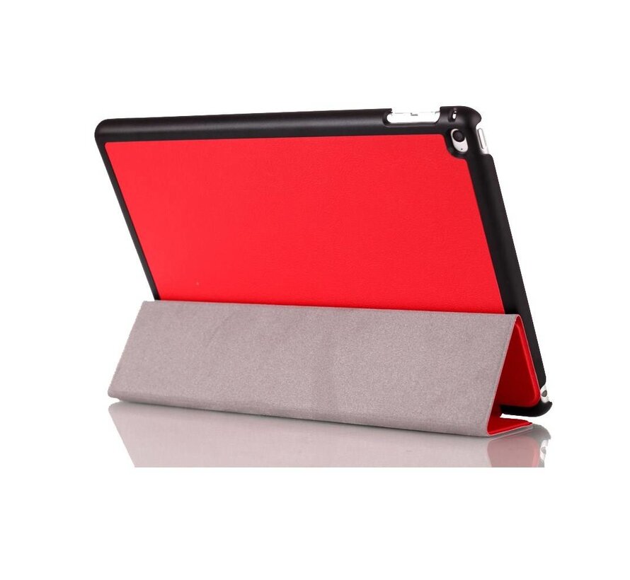 Apple iPad Mini 4 - Fold Stand Smart Case Leather Book Hoes voor bescherming voor- en achterkant - Kleur Rood
