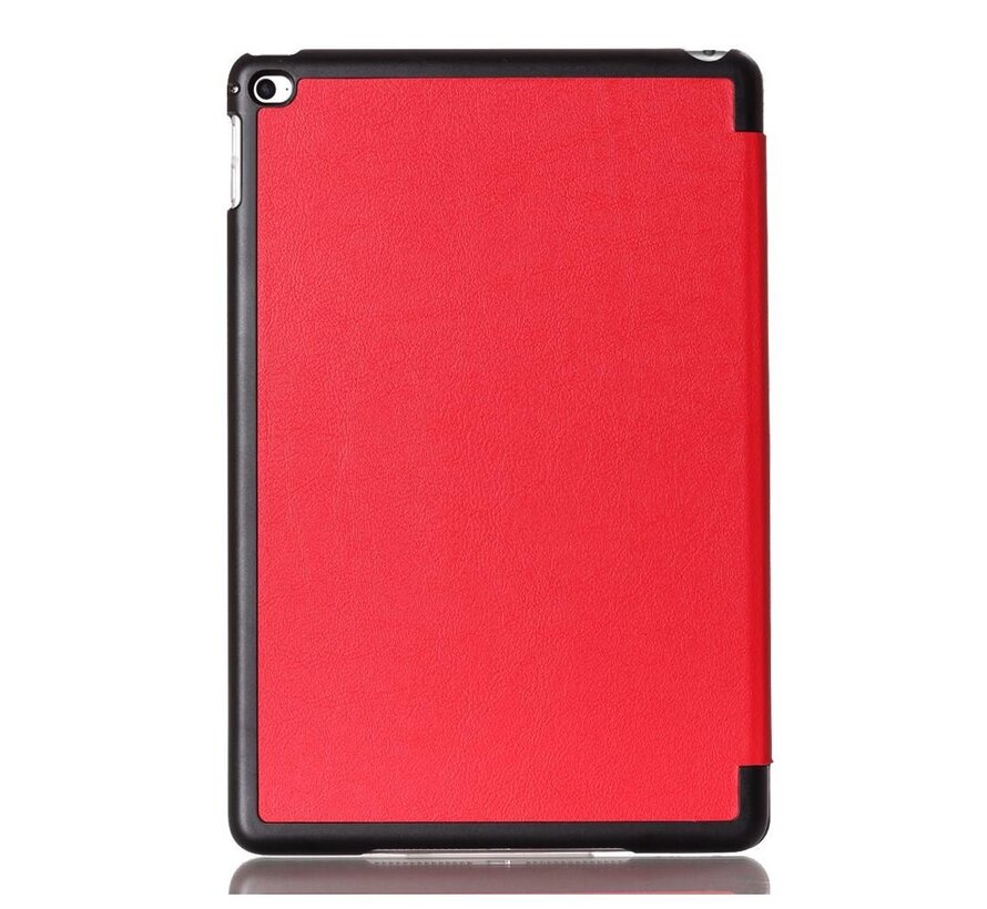 Apple iPad Mini 4 - Fold Stand Smart Case Leather Book Hoes voor bescherming voor- en achterkant - Kleur Rood