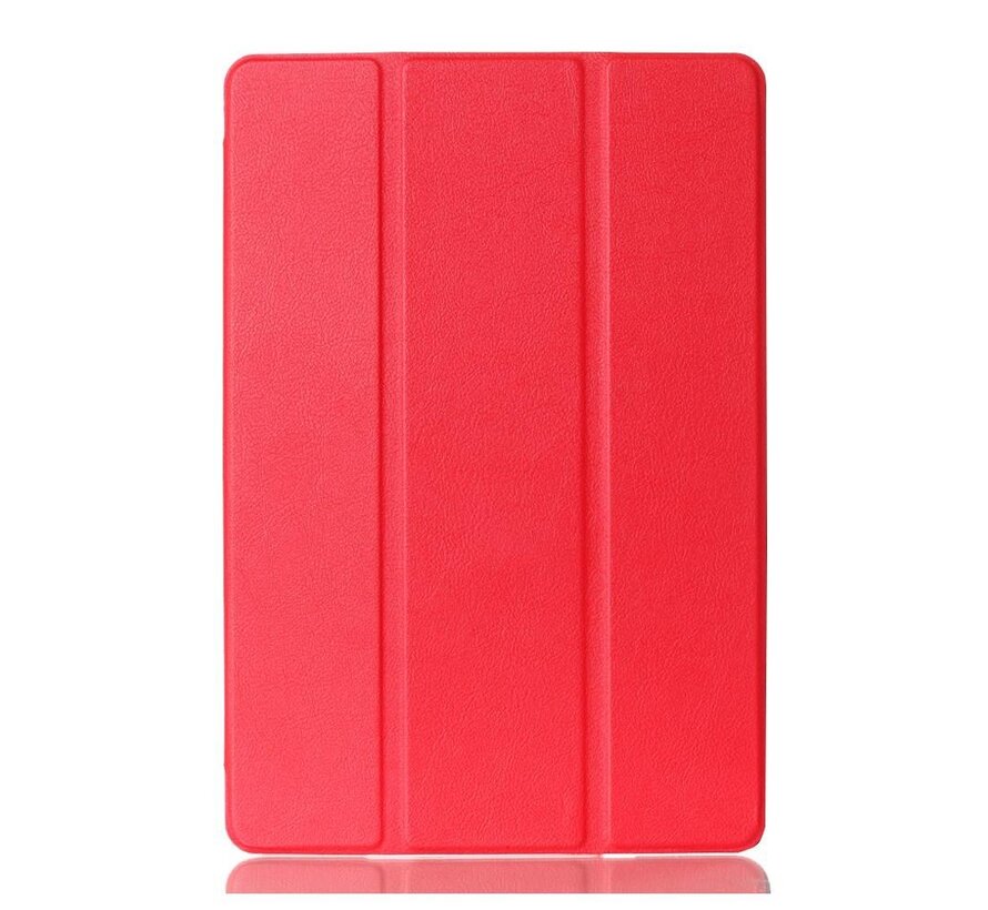 Apple iPad Mini 4 - Fold Stand Smart Case Leather Book Hoes voor bescherming voor- en achterkant - Kleur Rood