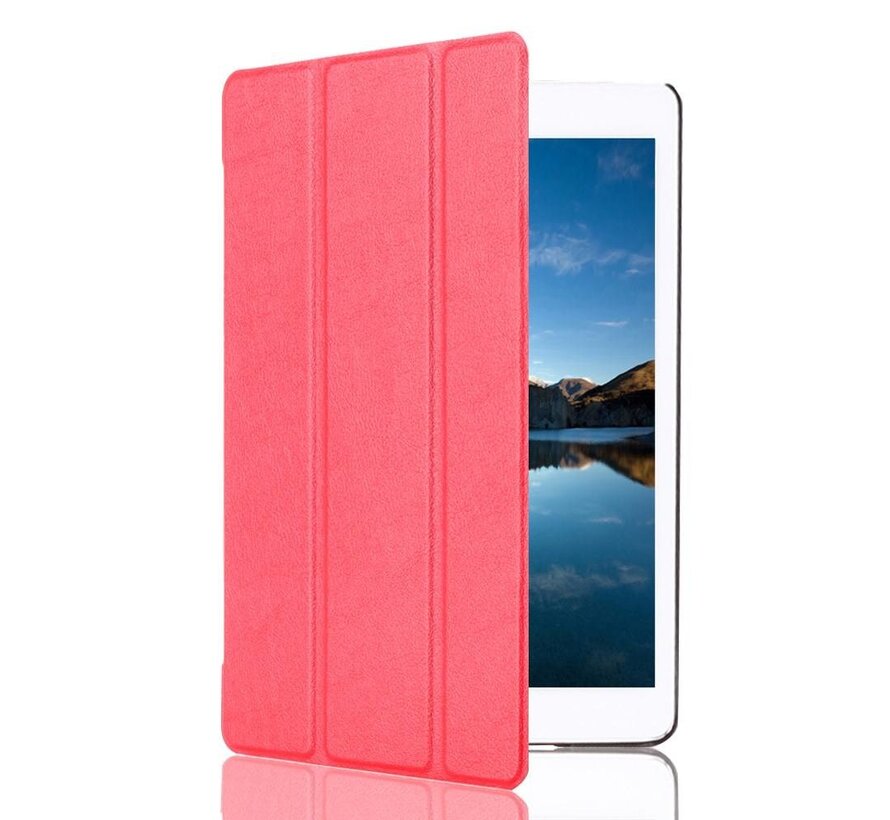 Apple iPad Mini 4 - Fold Stand Smart Case Leather Book Hoes voor bescherming voor- en achterkant - Kleur Rood