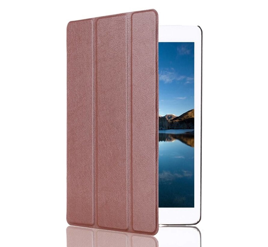 Apple iPad Air 2 - Fold Stand Smart Case Leather Book Hoes voor bescherming voor- en achterkant - Kleur Bruin