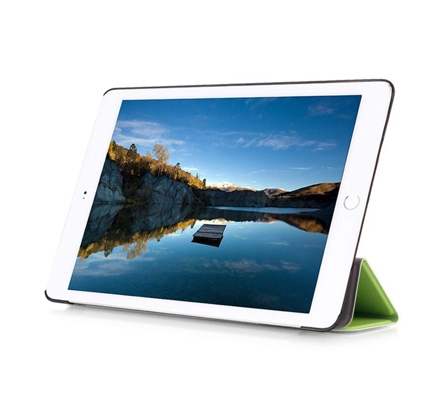 Apple iPad Air 2 - Fold Stand Smart Case Leather Book Hoes voor bescherming voor- en achterkant - Kleur Groen