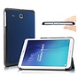 Samsung Galaxy Tab E 9.6 T560 / T561 - Fold Stand Smart Case Leather Book Hoes voor bescherming voor- en achterkant - Kleur Blauw