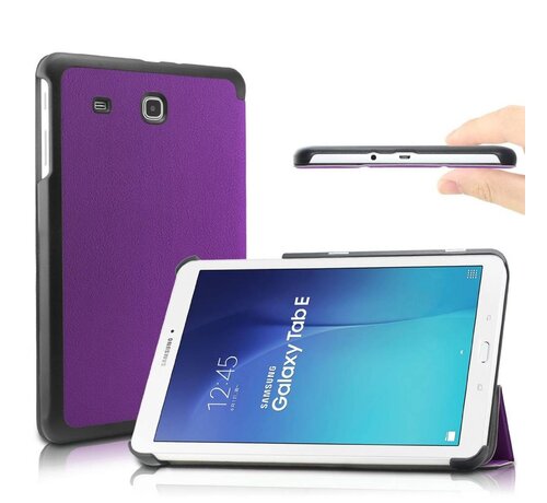 GSMWise Samsung Galaxy Tab E 9.6 T560 / T561 - Fold Stand Smart Case Leather Book Hoes voor bescherming voor- en achterkant - Kleur Paars