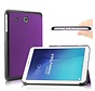 Samsung Galaxy Tab E 9.6 T560 / T561 - Fold Stand Smart Case Leather Book Hoes voor bescherming voor- en achterkant - Kleur Paars