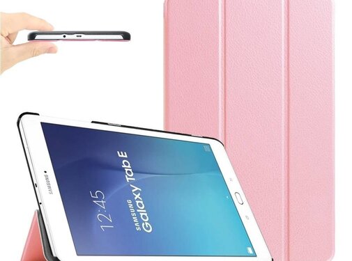 GSMWise Samsung Galaxy Tab E 9.6 - PU lederen Smart Case - Roze
